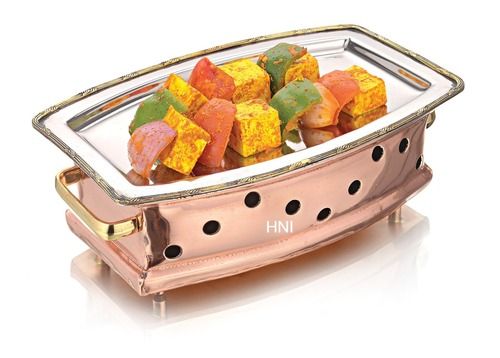 Copper Half oval snack warmer