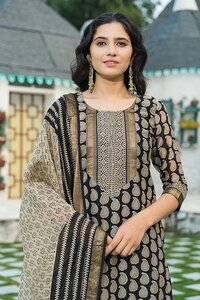 Women's Cotton Paisley Regular Kurta and Trouser with Duptta