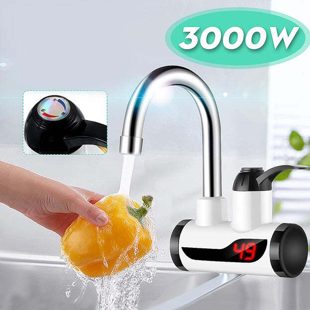STAINLESS STEEL LED DIGITAL DISPLAY INSTANT HEATING ELECTRIC WATER HEATER FAUCET TAP
