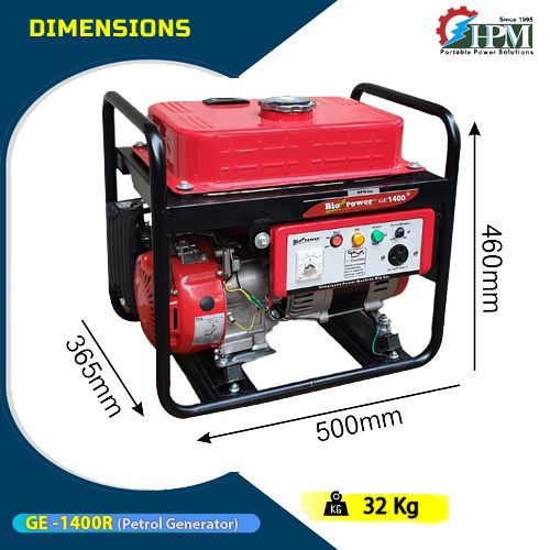 1.2 KVA Petrol Generator Model GE-1400R Recoil Start