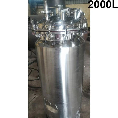 Silver 2000L Stainless Steel Jacketed Vessel