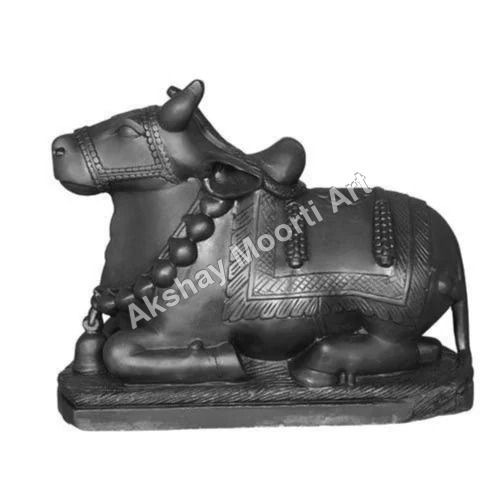 Black 12 Inch Marble Nandi Statue