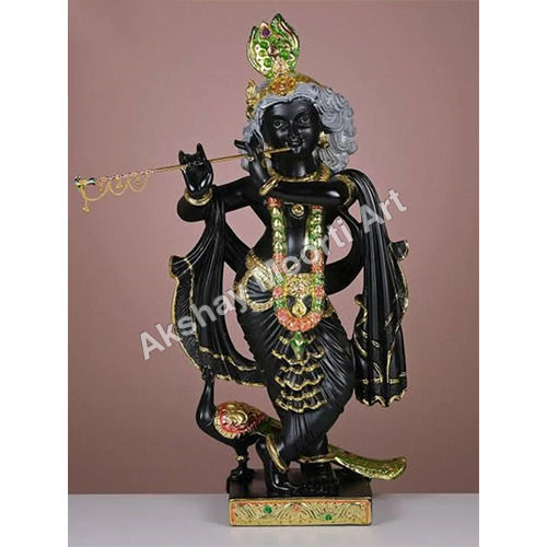 Sculpture Black Marble Krishna Statue