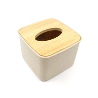 TISSUE BOX DESKTOP STAND BAMBOO TISSUE COVER BOX RECTANGULAR PAPER TOWEL HOLDER REMOVABLE TISSUE DISPENSER FOR BATHROOM VANITY COUNTERTOP BEDROOM CAR HOLDER PAPER TOWELS DISPENSER