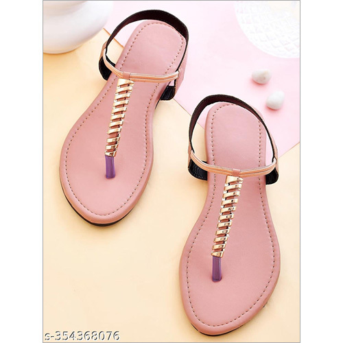 Ladies Pink Sandal - Leather Upper Sizes IND-4 to IND-9 Open Toe Design | Breathable Durable Versatile for Summer Outfits