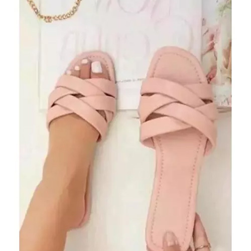 Ladies Pink Flats Sandal - Sizes IND-4 to IND-9, Vibrant Pink Color, Flat Heel, Slip-On Style | Versatile for All Seasons and Occasions