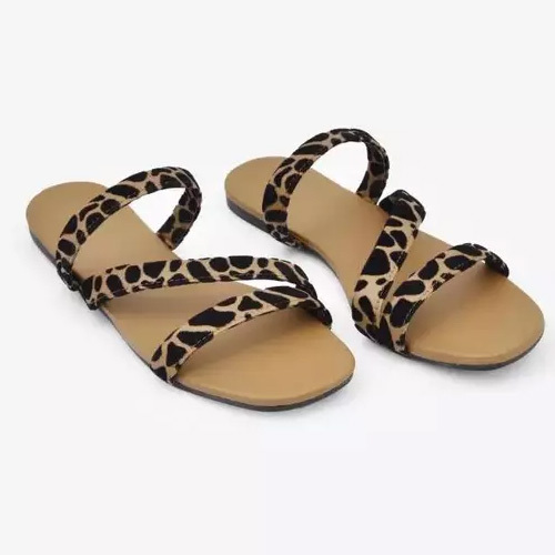 Ladies Cheetah Print Sandals - Sizes IND-4 to IND-9 | Versatile Slip-On Style, All-Season Fashion Statement