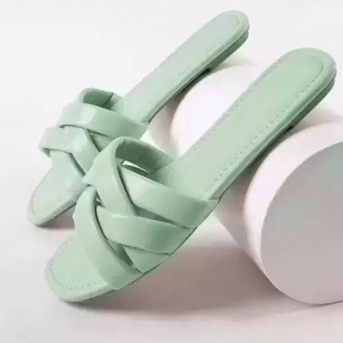 Ladies Sea Green Sandal - Synthetic Leather, Sizes IND-4 to IND-9, Sea Green Color | Durable TPR Outsole, Versatile for All Seasons