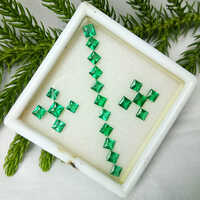 Emerald Princess Cut Square Zambian Emerald