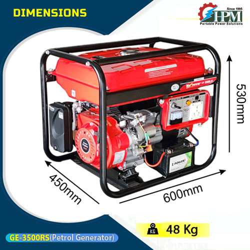 Petrol Generator 3.2 KVA  Model GE 3500RS Recoil and Self Start