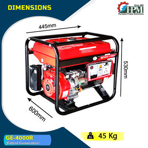 3.5 KVA Petrol Generator Model GE 4000R  Petrol Run Recoil Start