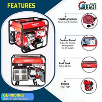 Petrol Generator 3.5 KVA Model GE 4000RS Recoil and Self Start