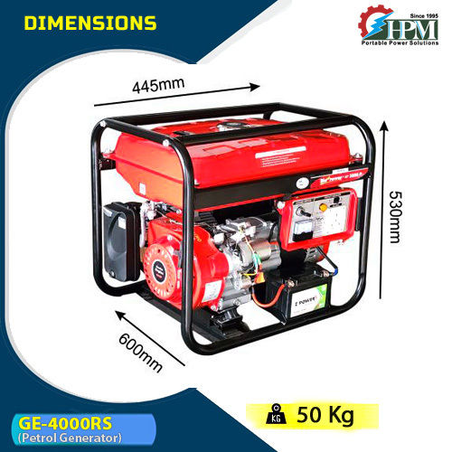 Petrol Generator 3.5 KVA Model GE 4000RS Recoil and Self Start