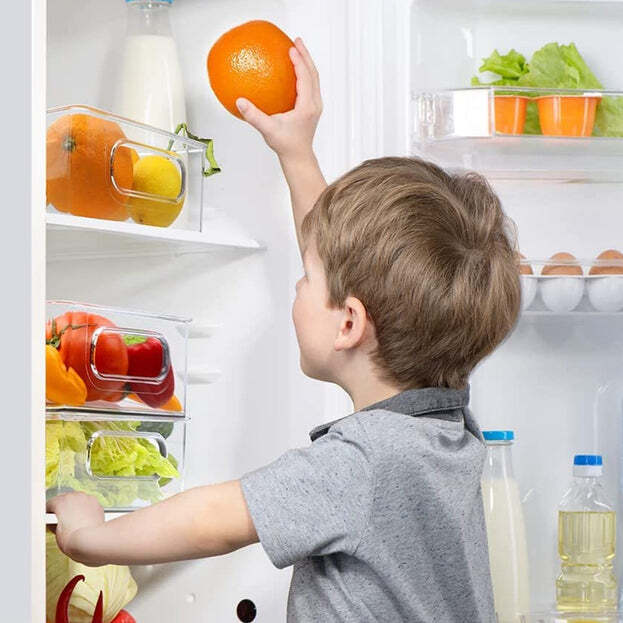 PLASTIC REFRIGERATOR ORGANIZER BINS