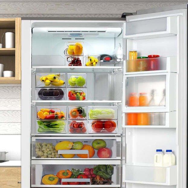 PLASTIC REFRIGERATOR ORGANIZER BINS