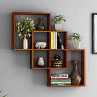 Wall Mounted Wood Shelves - Color: Brown