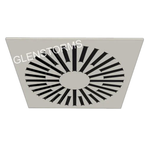 Swirl Air Diffuser - Aluminum Material, 600x24 mm Dimensions, White Finish | Commercial Grade Airflow Solution