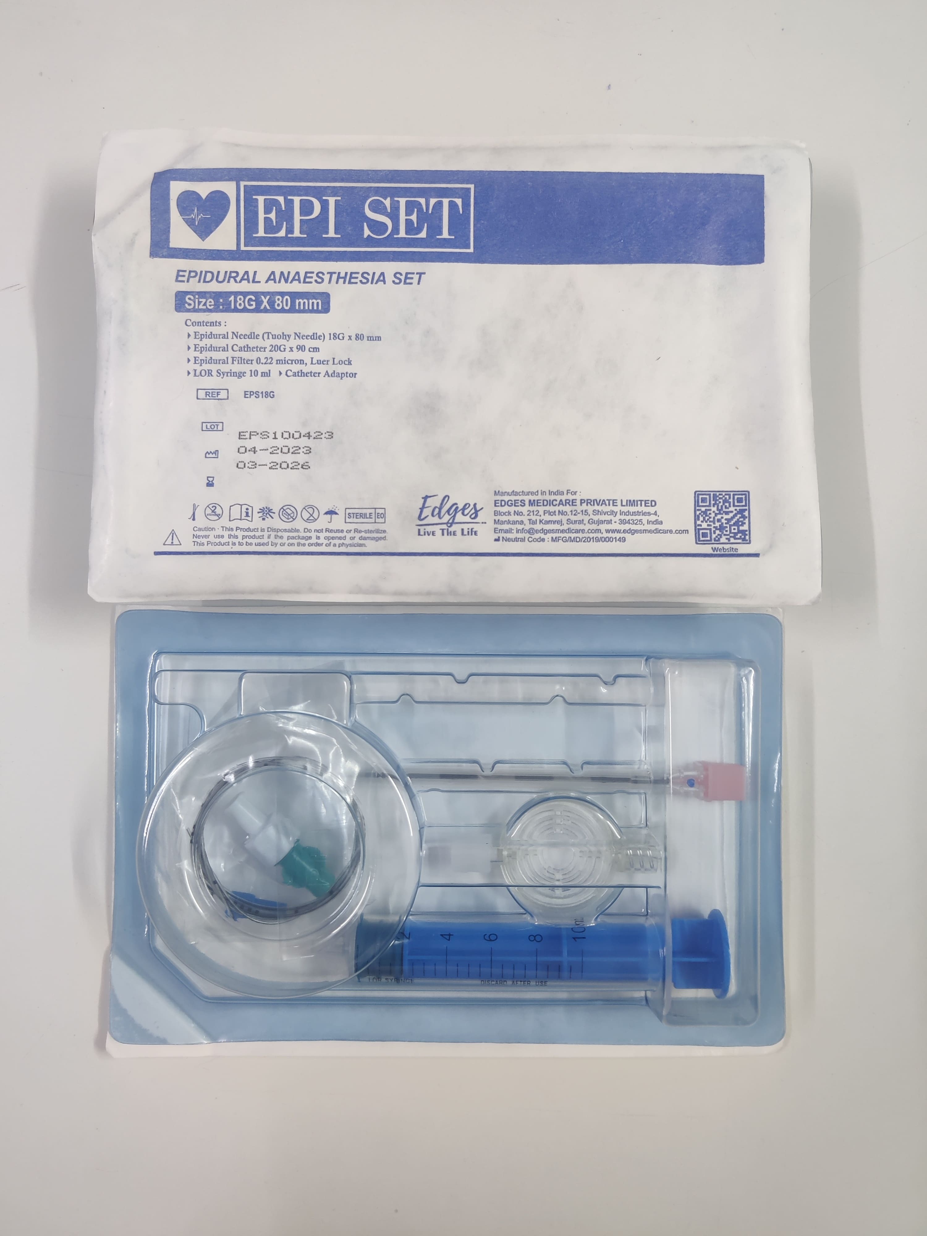 epidural kit portex