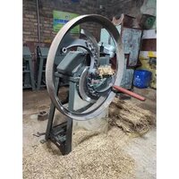 Hand Operated Chaff Cutter - Metal Material, Approximately 2 Feet Disc Diameter, Metallic Color | Hand-operated Drive Type, Manual Operation Speed, Minimal Noise Level