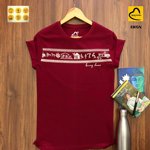 Different Available Mens Red Cotton Round Neck T-Shirts