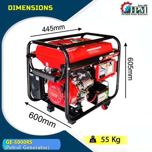 Petrol Generator 5 KVA Model GE-5000RS Recoil and Self Start