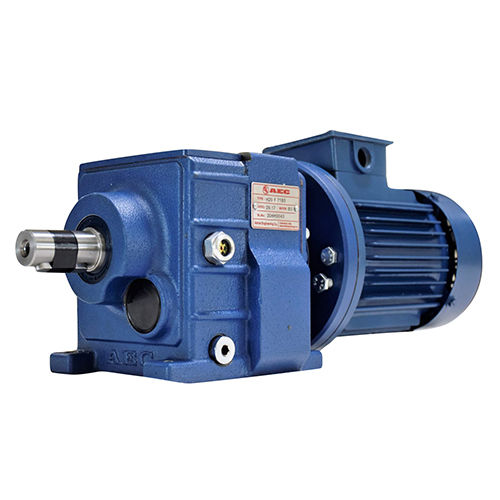 Blue Inline Helical Electric Geared Motor