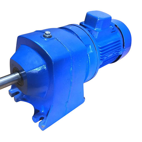 Blue Industrial Inline Helical Geared Motor