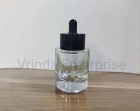 30ML Clear Flat Shoulder Thick Glass Bottle