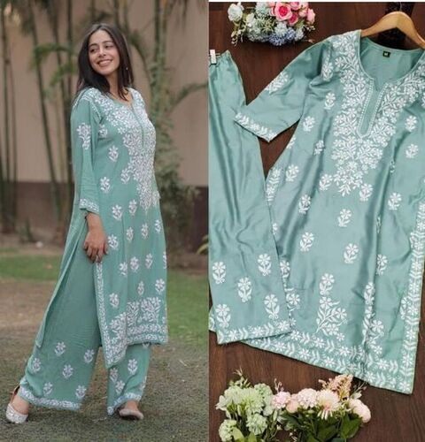 Beautiful Rayon Chikankari Kurti -Palzzo