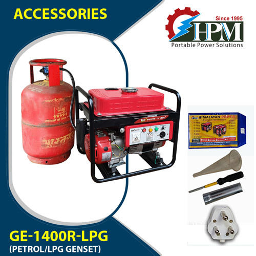 LPG Generator Model 1.2 KVA GE-1400R-LPG Petrol LPG Run Recoil Start