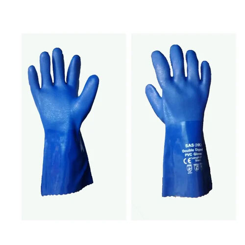 PVC Blue Supported Hand Gloves