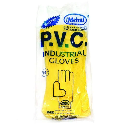 Mehul Yellow Pvc Unsupported Gloves