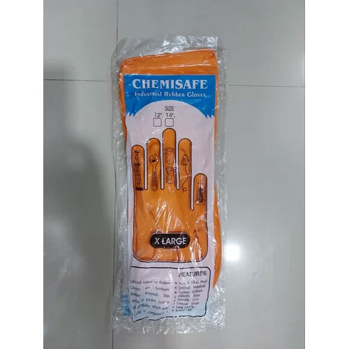 Orange Chemisafe Rubber Gloves