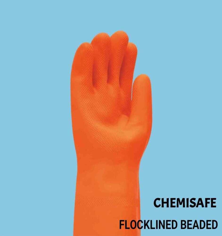 Chemisafe Flocklined Beaded Safety Gloves