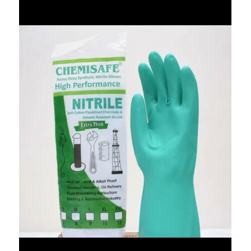 Chemisafe Nitrile Gloves Flocklined Safety Gloves