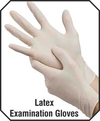 Latex Examination Gloves - High-quality Latex, Disposable Non-sterile Ambidextrous, White Color, Beaded Cuff, Textured Palm, Powdered/powder-free