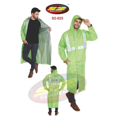 S2-025 Reversible Rain Suit Fluorescent with Reflective Tape