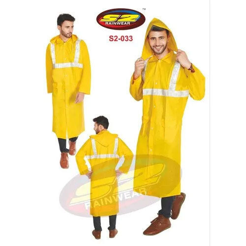 S2-033 PVC Yellow Rain Coat with Reflective Tape