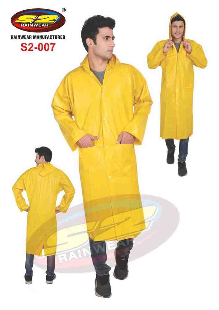 S2-007 PVC Yellow Long Rain Coat