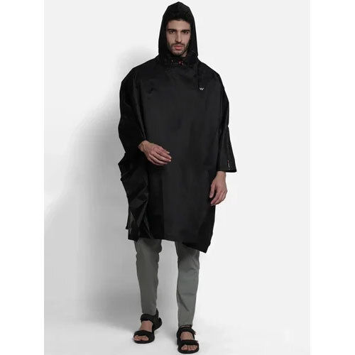 Mens Solid Poncho Raincoat