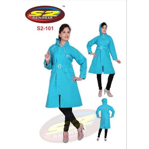 S2-101 Teflon Long Rain Coat with Taping (Ladies) - Premium Quality