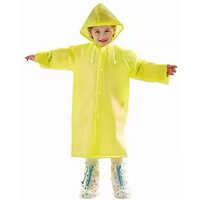 Kids Raincoat - Waterproof Plastic, Customized Size, Multicolor Or Yellow, Ages 3-9 | Lightweight Long Coat With Optional Pockets