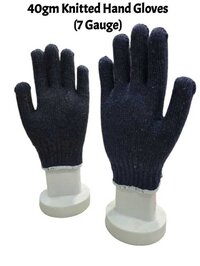 Blue Knitted Seamless 7 Guage Gloves