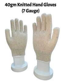 Knitted Gloves - Breathable Knitted Fabric, Elastic Cuff, Solid White Color | Lightweight, Durable Knitted Palm For Enhanced Grip And Comfort