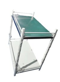 Surgical Instrument Trolley - Steel, 100x50x150cm, White | 2 Shelves, 20kg Weight, 50kg Load Capacity, Iso 13485 Compliant