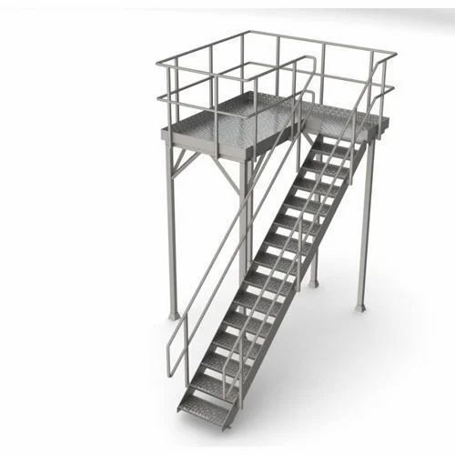 Stainless Steel Platform With Ladder - Color: Silver