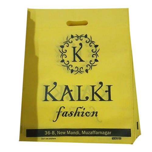 Yellow D Cut Printed Non Woven Bag Bag Size: Customized