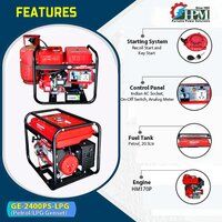 Petrol and LPG RUN 2.1 KVA Generator Model GE-2400PS-LPG  Recoil and Self Start