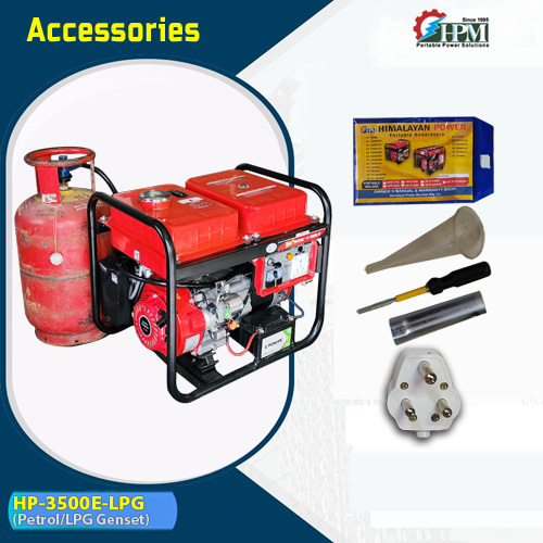 3 KVA Petrol and LPG RUN Generator Model HP-3500E-LPG Recoil and Self Start