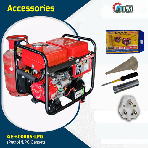 5 KVA LPG Generator Petrol and LPG RUN Model GE-5000RS-LPG  Recoil and Self Start